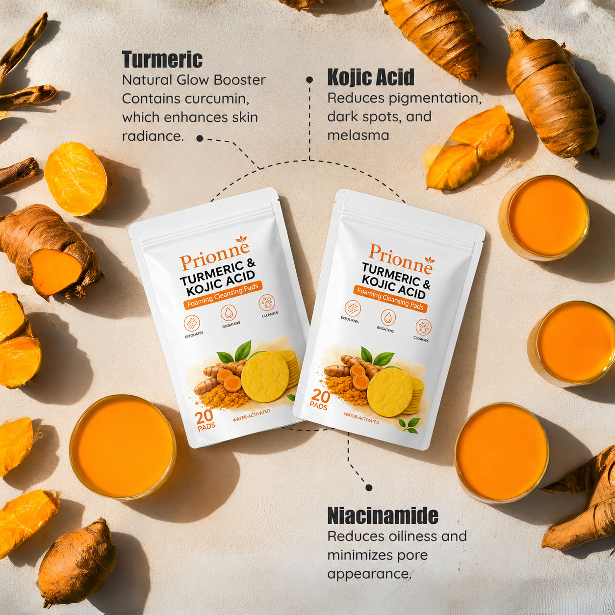 Flash Sale🔥Turmeric & Kojic Acid Cleansing Pads