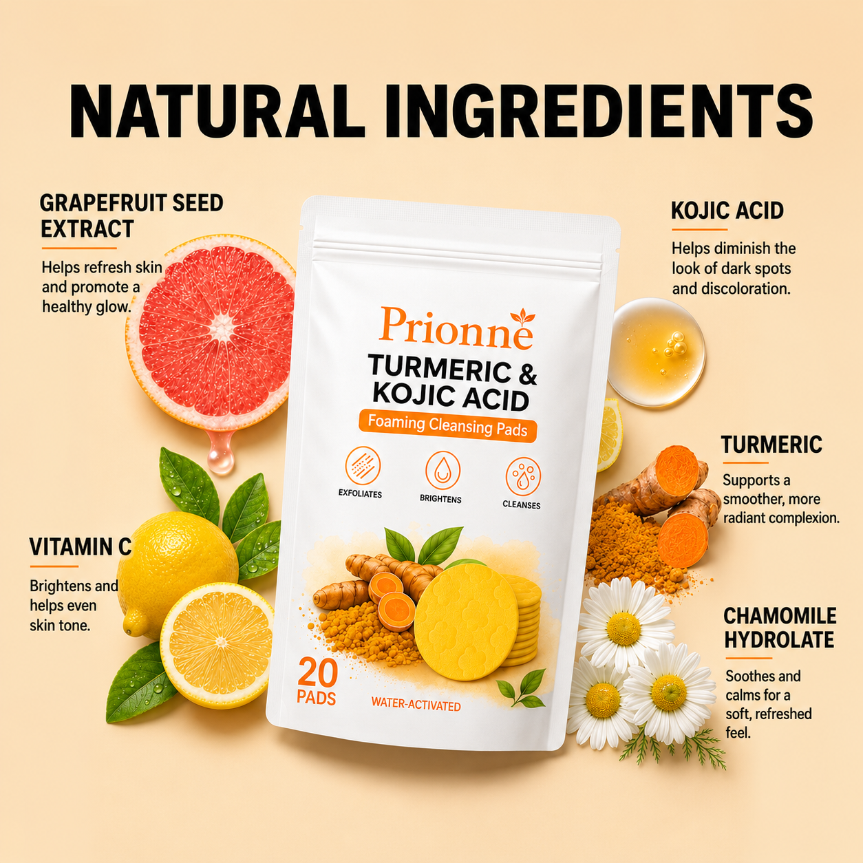 Flash Sale🔥Turmeric & Kojic Acid Cleansing Pads