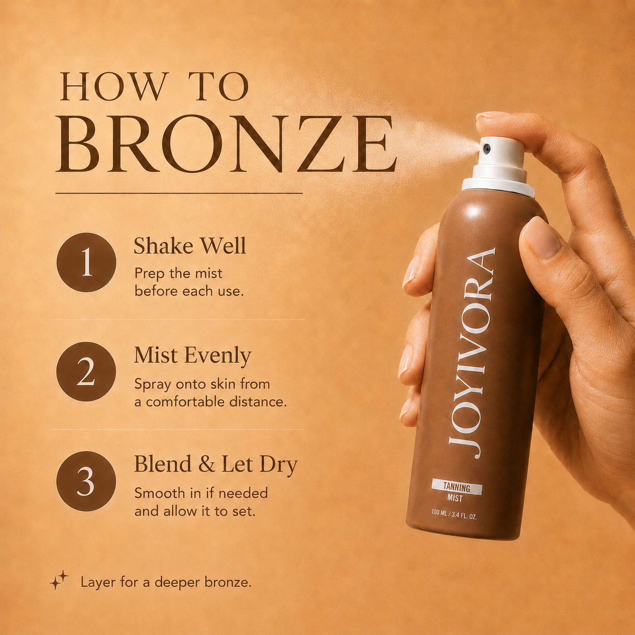 Beach Tan, Anytime – JOYIVORA Self Tanning Body Spray